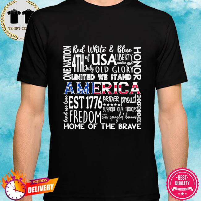 Patriotic Shirt America Patriotic Shirt USA T-shirt USA Apparel Independence Day Shirt USA Shirt 4th July Shirt