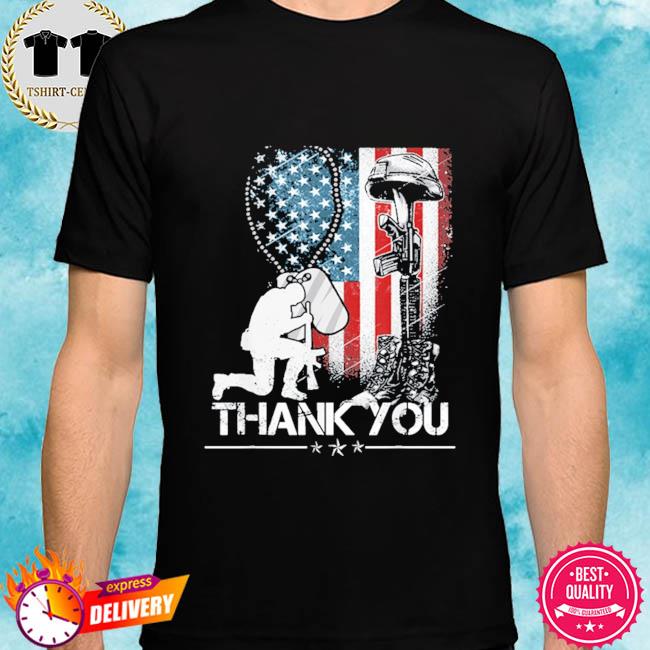 Distressed memorial day flag military boots dog tags shirt