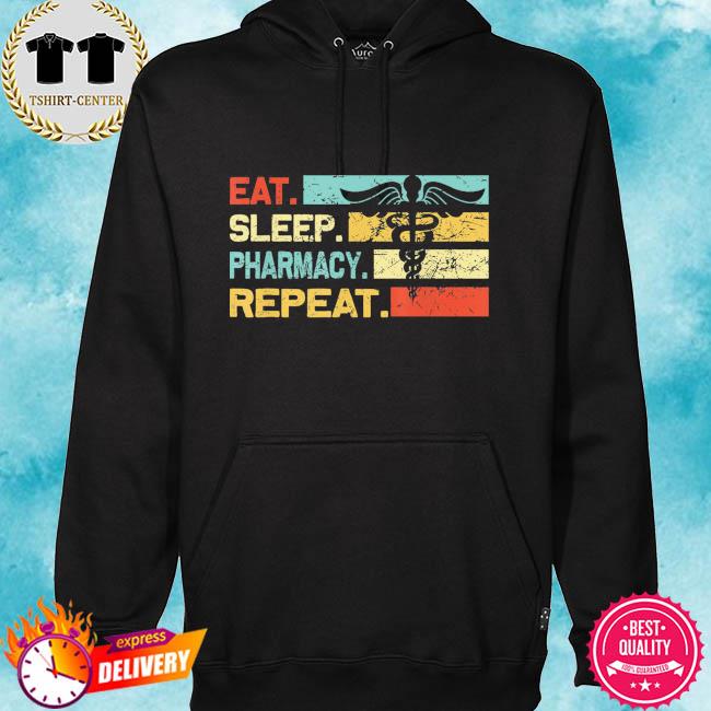 Eat sleep pharmacy repeat vintage s hoodie