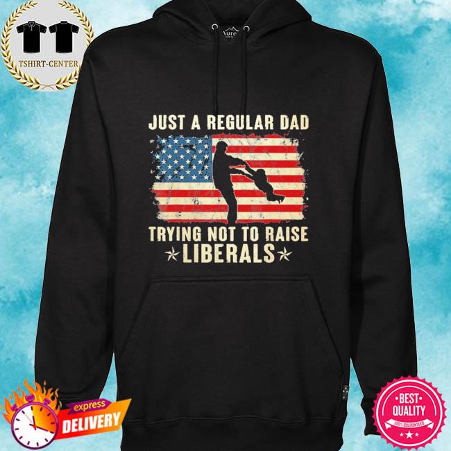 Just a regular dad trying not to raise liberals father's day s hoodie
