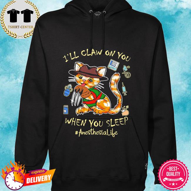 Cat Freddy Krueger I ll claw on you Halloween shirt hoodie sweater long sleeve and tank top