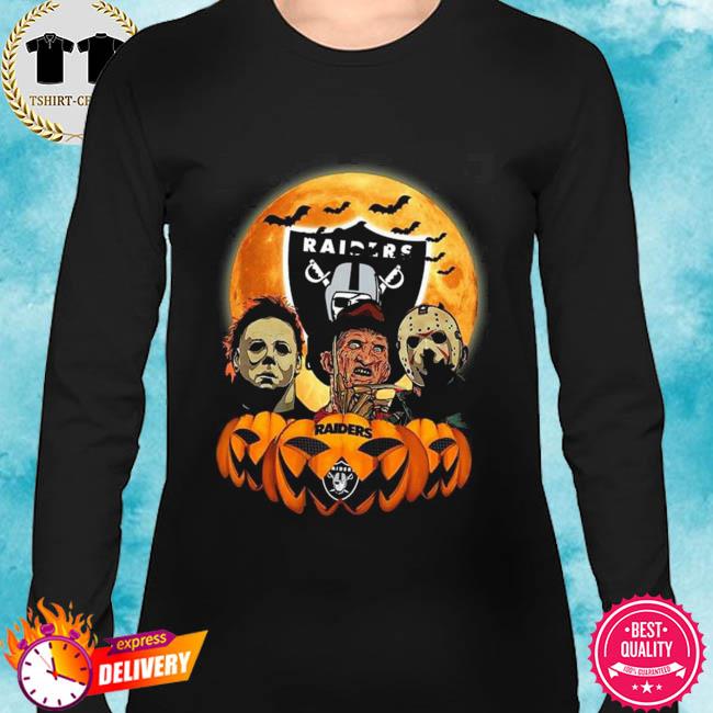 Raiders t shirt Halloween pumpkin skull 