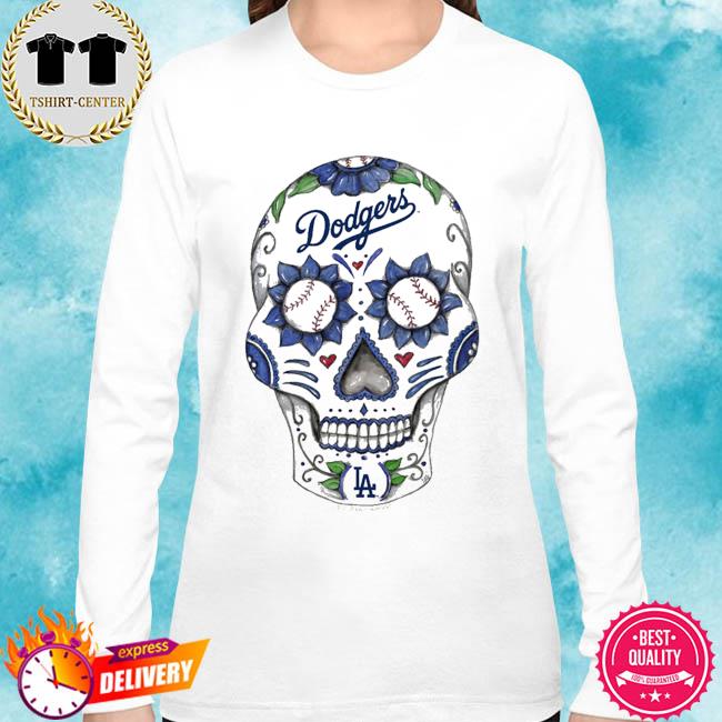 Los Angeles Dodgers Tiny Turnip Women's Sugar Skull shirt, hoodie