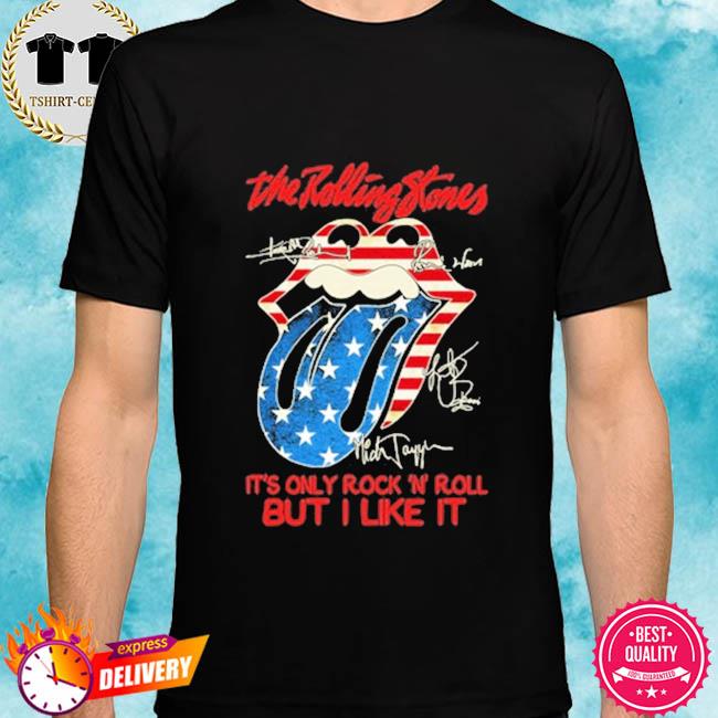 american flag rolling stones shirt