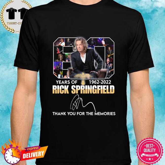 60 years of 1962 2022 Rick Springfield thank you for the memories signature shirt