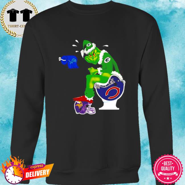 Green Bay Packers The Grinch Toilet Minnesota Vikings Chicago Bears Detroit  Lions Christmas T-Shirt - TeeNavi