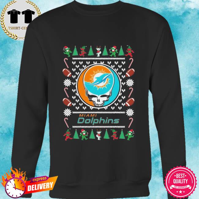 Miami Dolphins Grateful Dead Ugly Christmas Shirt - High-Quality Printed  Brand