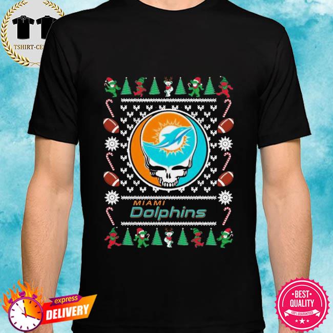 Miami Dolphins Grateful Dead Ugly Christmas Shirt - High-Quality