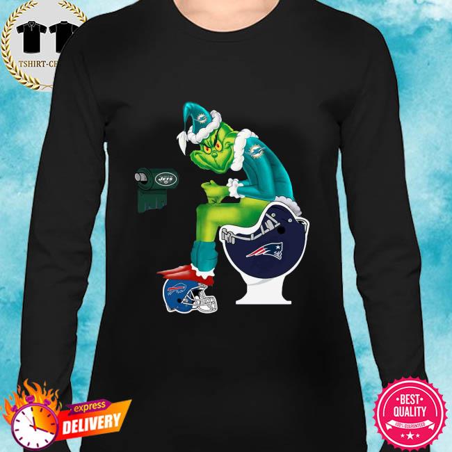 Buffalo Bills Santa Grinch New England Patriots New York Jets Toilet 2022  Christmas Shirt, hoodie, sweater, long sleeve and tank top