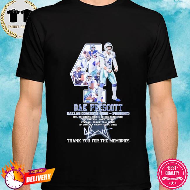 4 Dak Prescott Dallas Cowboys 2016 Present Shirt