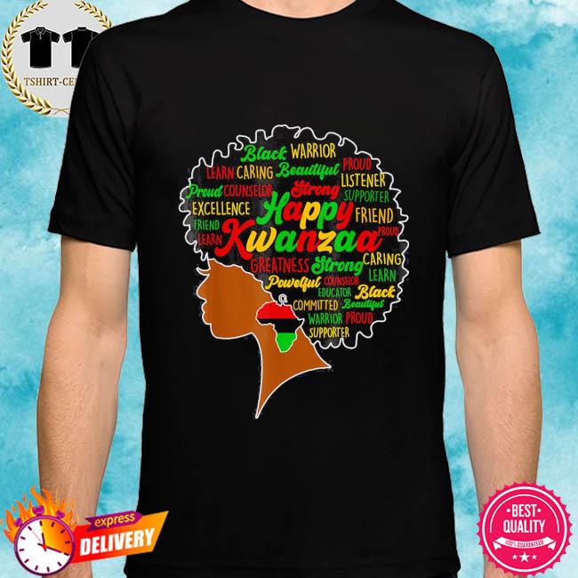 Happy Kwanzaa African Pride Black Woman Seven Principles Tee Shirt