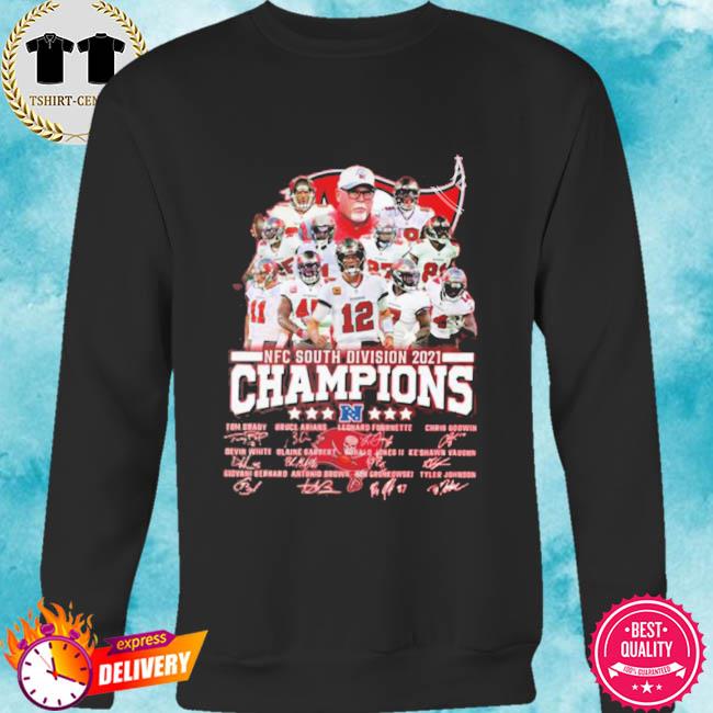 Tampa bay buccaneers nfc championship 2021 champions signatures shirt,  hoodie, sweater, long sleeve and tank top