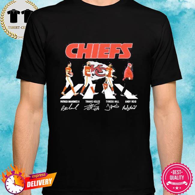 Kansas City Chiefs Patrick Mahomes II Travis Kelce Tyreek Hill Andy Reid  Abbey Road Signatures Shirt, hoodie, sweater, long sleeve and tank top