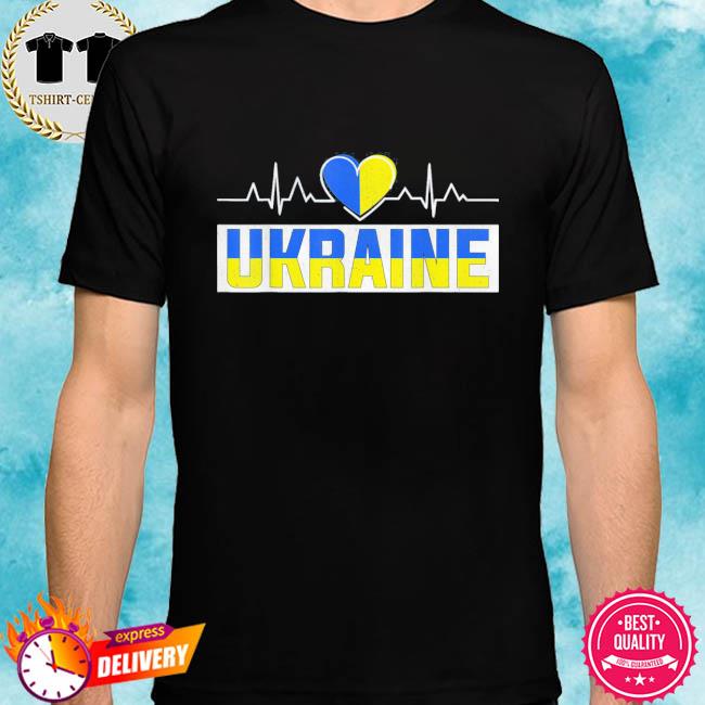 Ukraine Pride Heartbeat I Love Ukraine Flag Heart Costume Free Ukraine T-Shirt