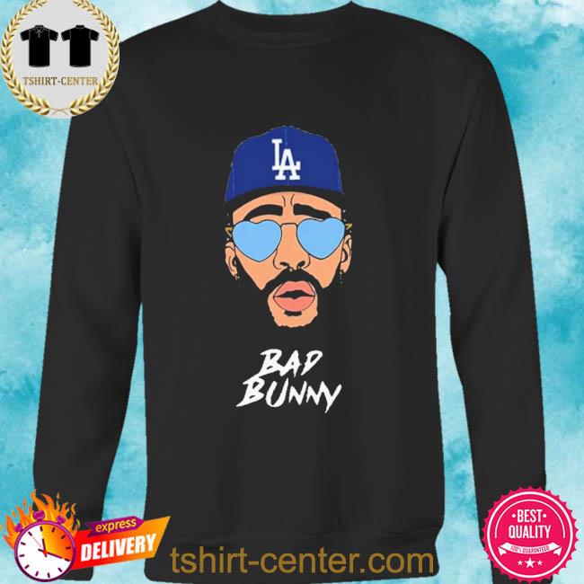 Bad Bunny Dodgers Heart Glasses Shirt, hoodie, sweater, long sleeve and  tank top