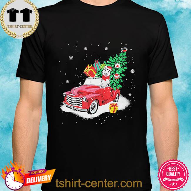 Official Husky Rides Red Truck Christmas Tree Xmas Gifts shirt