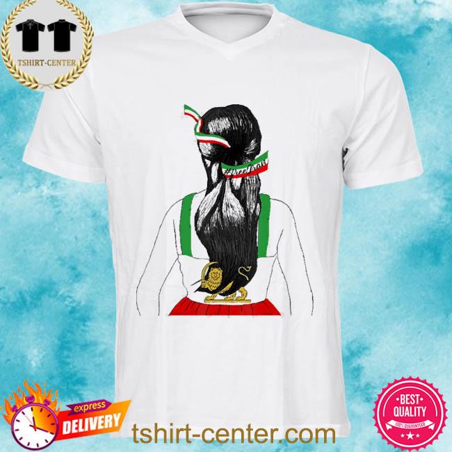 Official iranian Flag Female Hair Support Women of Iran LION SUN FLAG Shirt