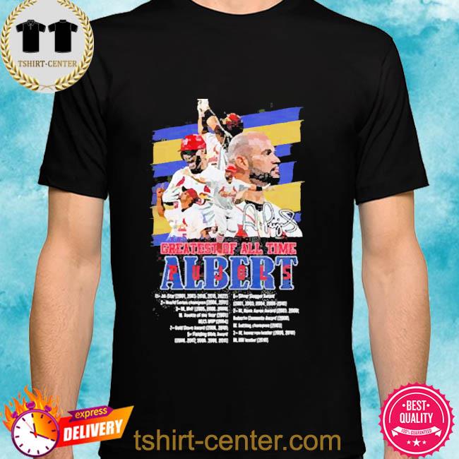 Official St Louis Cardinals Albert Pujols Greatest of all time signature 2022 shirt