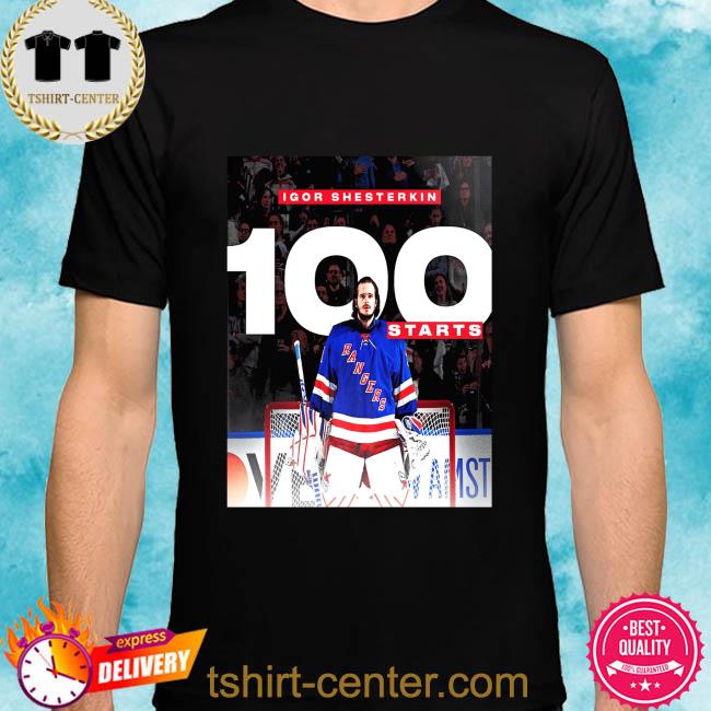 Premium igor shesterkin 100th nhl start with new york rangers shirt