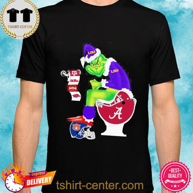 Santa Grinch Chicago Bears Shit On Other Teams Christmas Shirt