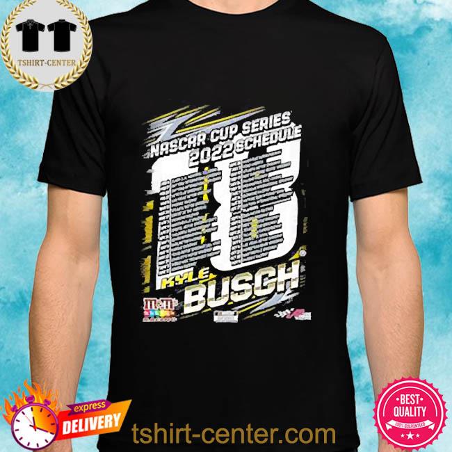 Kyle Busch Joe Gibbs Racing Team Collection Black 2022 NASCAR Cup Series Schedule Shirt
