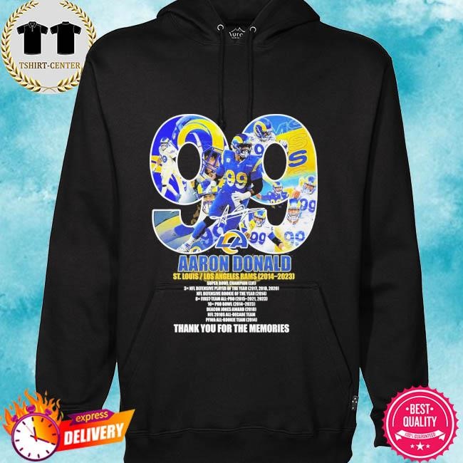 Official Aaron Donald St Louis Los Angeles Rams 2014-2023 Thank You For The Memories Tee Shirt hoodie.jpg