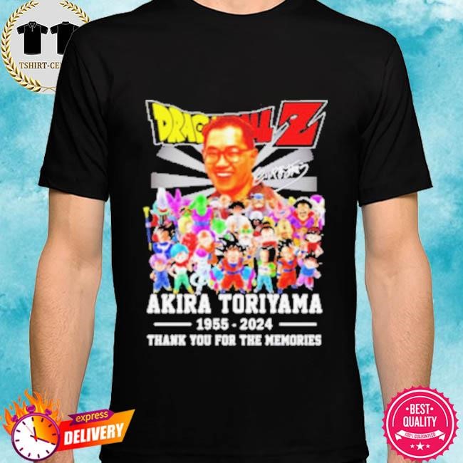 Official Dragon Ball Z Akira Toriyama 1955-2024 Thank You For The Memories Tee Shirt