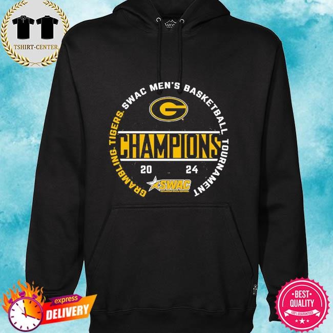 Official Grambling Tigers 2024 Swac Men’s Basketball Conference Tournament Champions Tee Shirt hoodie.jpg