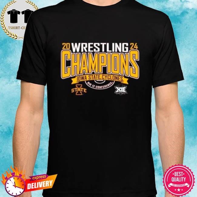 Official Iowa State Cyclones Wrestling 2024 Big 12 Champions Tee Shirt