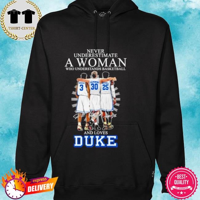 Official Never Underestimate a Woman who understands Basketball and loves Duke 2024 Signatures Tee Shirt hoodie.jpg