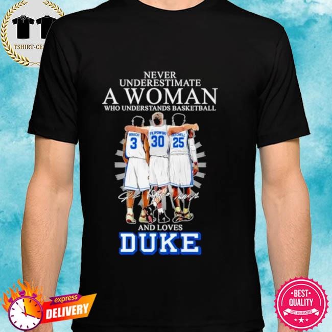 Official Never Underestimate a Woman who understands Basketball and loves Duke 2024 Signatures Tee Shirt