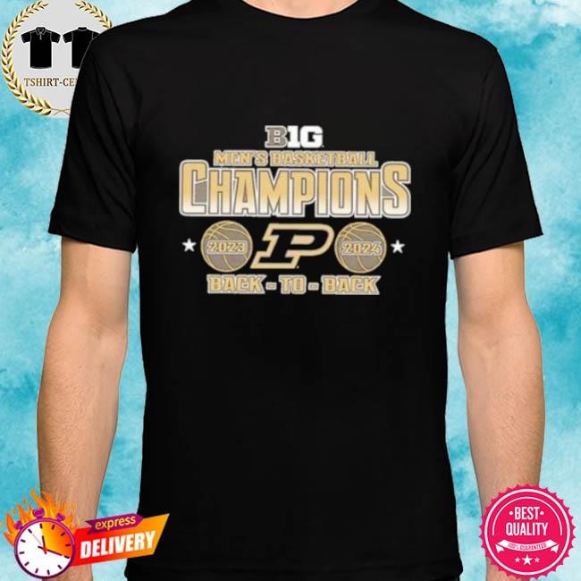 Official Purdue Boilermakers Black 2024 Big Ten Back to back Champions Tee Shirt