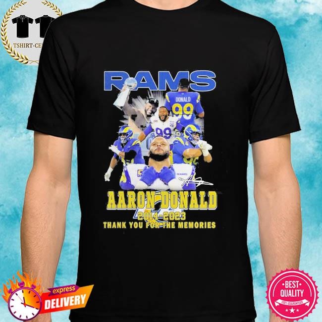 Official Rams Aaron Donald 2014-2023 Thank You For The Memories Tee Shirt