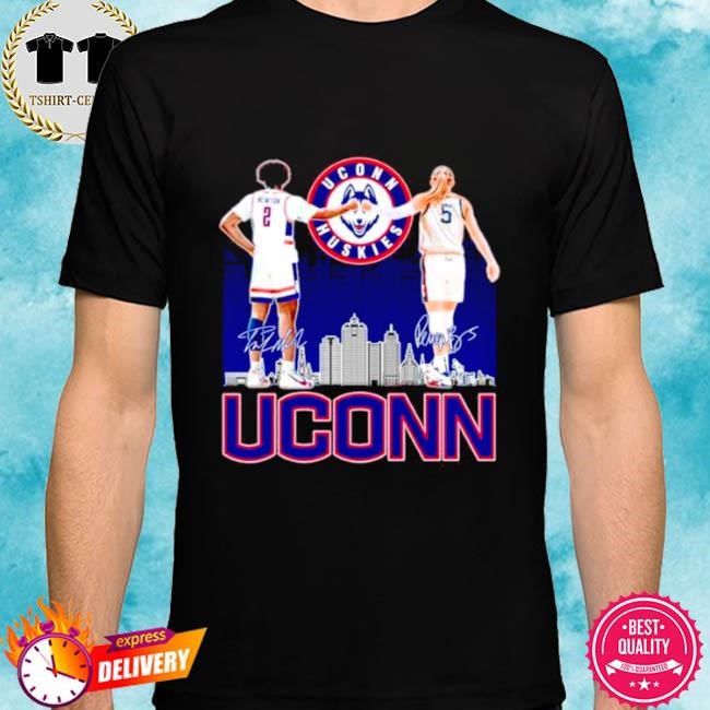 Official UConn Huskies Tristen Newton and Paige Bueckers signatures tee shirt