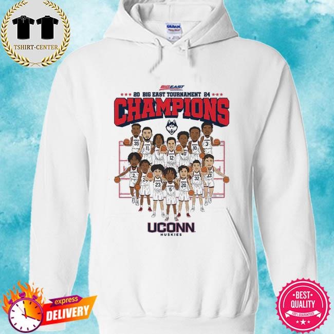 Official Uconn Ncaa Men’s Basketball 2024 Big East Tournament Champions Team Caricature Tee Shirt hoodie.jpg